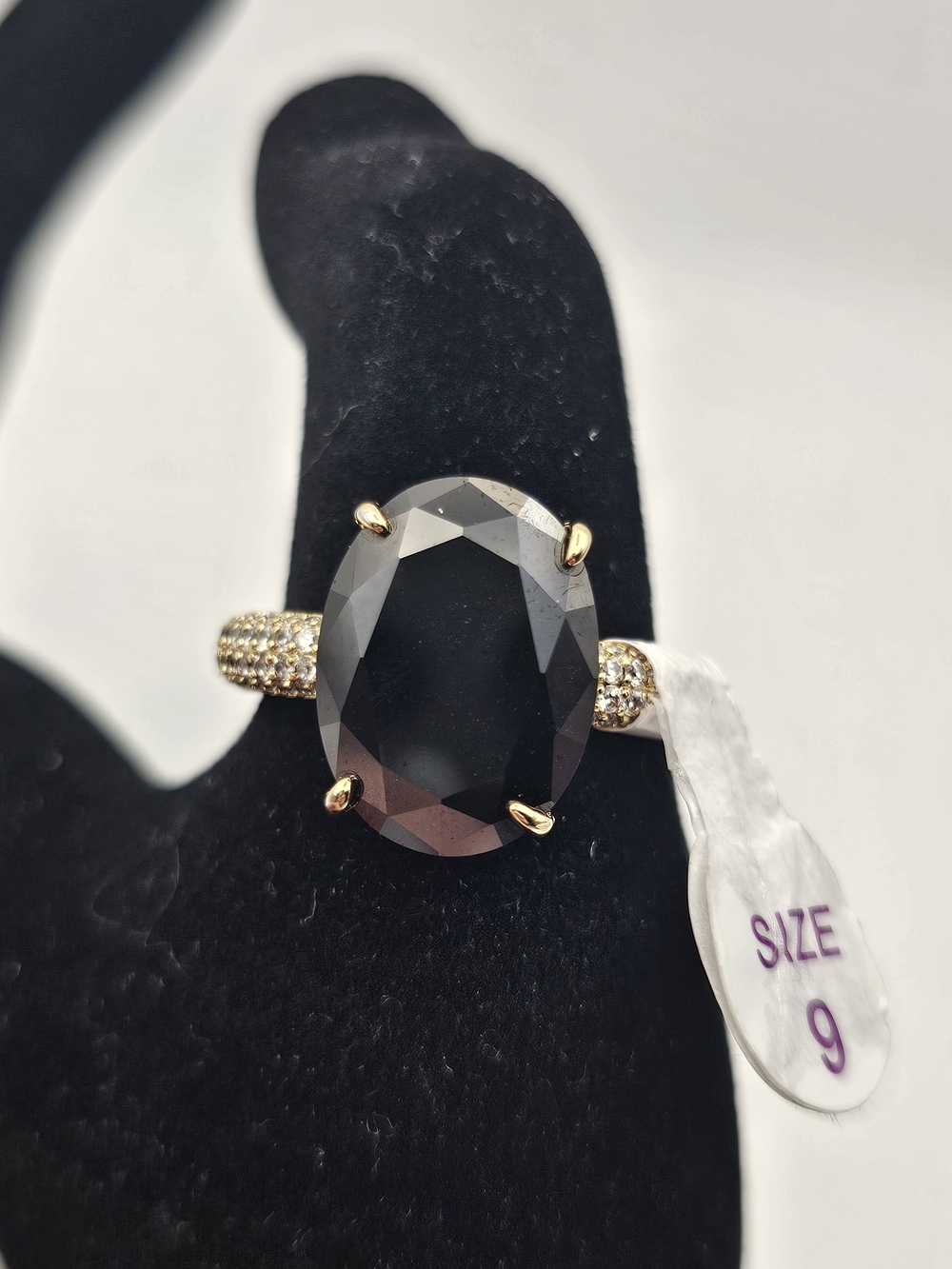 Bomb Party "A Blissful Shimmer" Ring Size 9 Black Onyx on Gold BOG $132 LIKE NEW